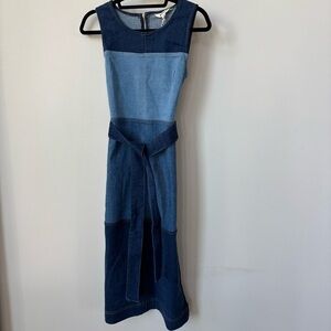 Boden Blue Hotch Denim Midi Dress Size‎ 4P NWT